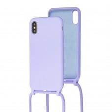 Чохол для iPhone Xs Max Lanyard без logo light purple