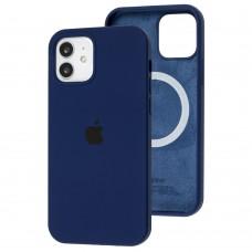 Чохол для iPhone 12 / 12 Pro MagSafe Silicone Full Size navy blue