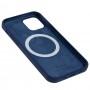 Чехол для iPhone 12 / 12 Pro MagSafe Silicone Full Size navy blue