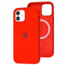 Чохол для iPhone 12 / 12 Pro MagSafe Silicone Full Size червоний