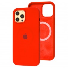 Чохол для iPhone 12 Pro Max MagSafe Silicone Full Size червоний
