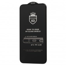 Защитное стекло 6D для iPhone Xr / 11 OG Crown (сетка) черное (OEM)