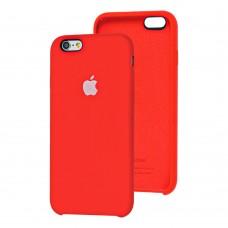 Чохол Silicone для iPhone 6 / 6s case червоний біле яблуко