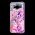 Чехол для Samsung Galaxy J3 2016 (J320) вода  розовый "розово-фиолетовые цветы"