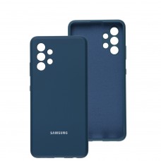 Чехол для Samsung Galaxy A32 (A325) Silicone cover Full camera синий / navy blue