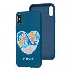 Чохол для iPhone X / Xs Wave Fancy undersea world / dark blue