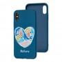 Чехол для iPhone X / Xs Wave Fancy undersea world / dark blue