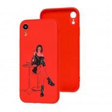 Чехол для iPhone Xr Wave Fancy girl in red room / red