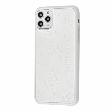 Чехол для iPhone 11 Pro Max Mickey Mouse leather белый