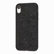 Чехол для iPhone Xr Mickey Mouse leather черный