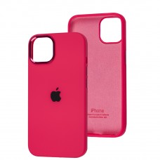 Чохол для iPhone 13 New silicone Metal Buttons shiny pink