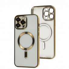 Чохол для iPhone 13 Pro Max Fibra Chrome MagSafe gold