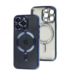 Чехол для iPhone 13 Pro Fibra Chrome MagSafe blue