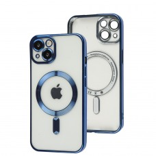 Чехол для iPhone 13 Fibra Chrome MagSafe blue