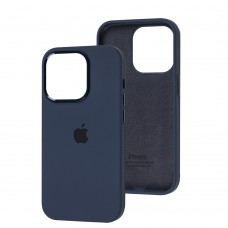 Чохол для iPhone 14 Pro New silicone Metal Buttons midnighte blue