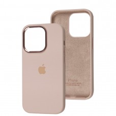 Чохол для iPhone 14 Pro New silicone Metal Buttons pink sand
