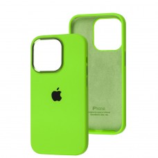 Чохол для iPhone 14 Pro New silicone Metal Buttons shiny green