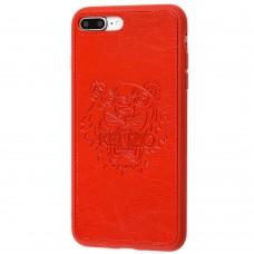 Чехол для iPhone 7 Plus / 8 Plus Kenzo leather красный