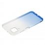 Чехол для Huawei P40 Lite Gradient Design бело-голубой
