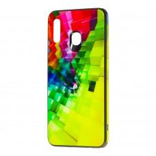 Чохол для Samsung Galaxy A20/A30 glass print "куби"