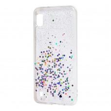 Чехол для Samsung Galaxy A10 (A105) glitter star конфети прозрачный