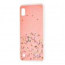 Чехол для Samsung Galaxy A10 (A105) glitter star конфети розовый