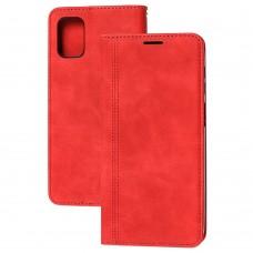 Чехол книжка для Samsung Galaxy M51 (M515) Business matte line красный