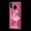 Чехол для Samsung Galaxy M20 (M205) Блестки вода красный "девушка с букетом"