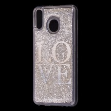 Чохол для Samsung Galaxy M20 (M205) Блиск води сріблястий "Love"