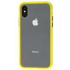 Чехол для iPhone X / Xs  "LikGus Maxshield" желтый