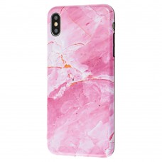 Чехол для iPhone Xs Max IMD розовый мрамор