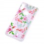 Чехол для Xiaomi Redmi Note 5 Pro Блестки вода светло-розовый "фламинго и кактусы"