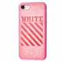 Чехол для iPhone 7 / 8 off-white leather розовый