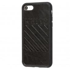 Чохол для iPhone 7 / 8 off-white leather чорний