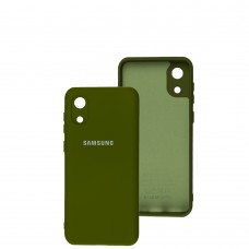 Чехол для Samsung Galaxy A03 Core (A032) Silicone Full camera зеленый