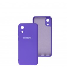 Чехол для Samsung Galaxy A03 Core (A032) Silicone Full camera фиолетовый