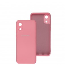 Чехол для Samsung Galaxy A03 Core (A032) Silicone Full camera розовый / light pink