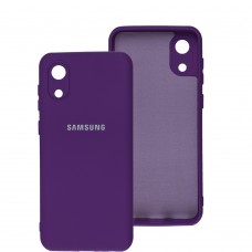 Чехол для Samsung Galaxy A03 Core (A032) Silicone Full camera фиолетовый / purple