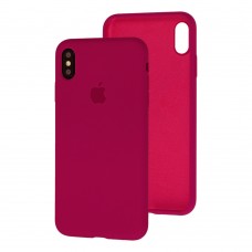 Чехол для iPhone Xs Max Silicone Full rose red