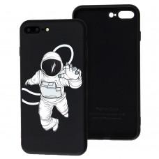 Чехол для iPhone 7 Plus / 8 Plus Liquid "космонавт" черный
