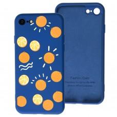Чехол для iPhone 7 / 8 Liquid "апельсин" синий