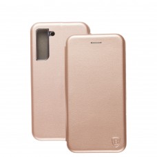 Чохол книжка Premium для Samsung Galaxy S21 FE (G990) рожево-золотистий