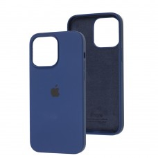 Чехол для iPhone 14 Pro Max Silicone Full синий / deep navy