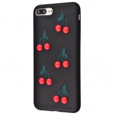 Чехол Cherry для iPhone 7 Plus / 8 Plus эко-кожа черный
