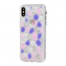 Чехол Colour stones для iPhone X / Xs фиолетовый