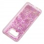 Чехол для Samsung Galaxy S8+ (G955) Блестки вода светло-розовый "маленькие единороги"