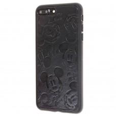 Чехол для iPhone 7 Plus / 8 Plus Mickey Mouse leather черный