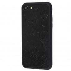 Чехол для iPhone 7 / 8 Mickey Mouse leather черный