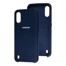 Чехол для Samsung Galaxy A01 (A015) Silky Soft Touch темно-синий