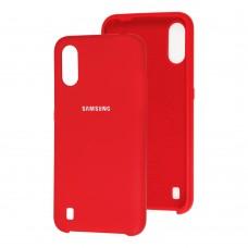 Чехол для Samsung Galaxy A01 (A015) Silky Soft Touch красный